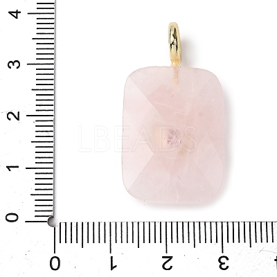 Natural Rose Quartz Faceted Pendants G-B186-01G-06-1