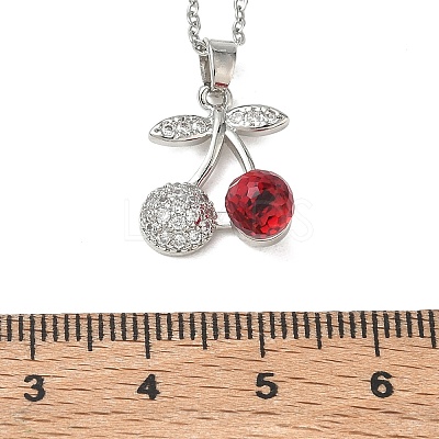 Brass & Cubic Zirconia Pendant Necklaces SA-CBA7E55-03P-01-1