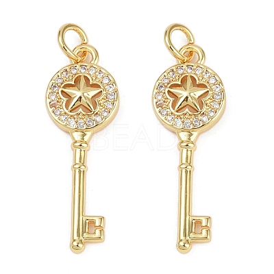 Brass Micro Pave Clear Cubic Zirconia Pendants KK-L231-12G-01-1
