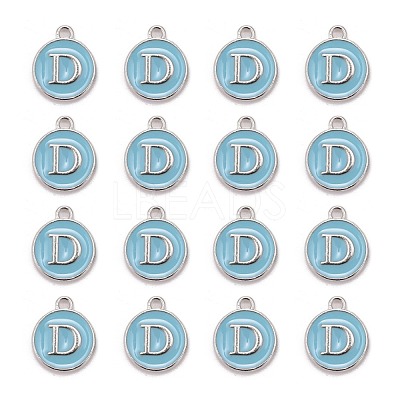 Platinum Plated Alloy Enamel Charms ENAM-S118-04D-P-1