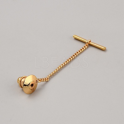 Brass Tie Tack Clutch with Chains KK-WH0083-11G-1
