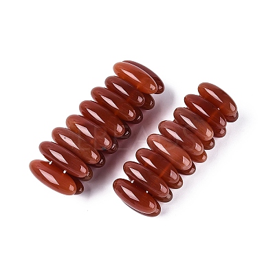 Oval Natural Agate Beaded Stretch Bracelets for Women Men G-Q601-23G-1
