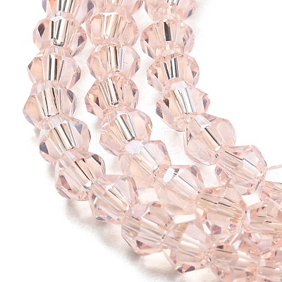 Transparent Electroplate Glass Beads Strands GLAA-F029-4mm-C26-1