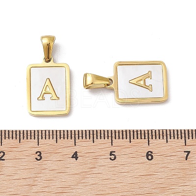 Ion Plating(IP) 304 Stainless Steel Pave Shell Pendants X-STAS-G327-01G-A-1