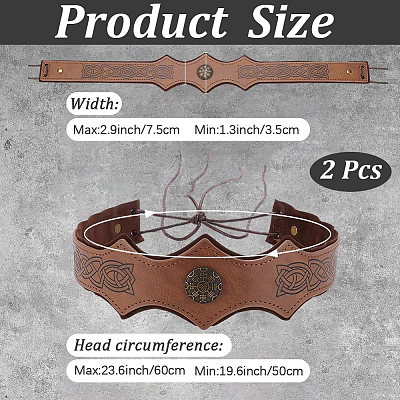 PU Leather & Alloy Headbands Hair Accessories for Women Girls OHAR-CL0001-03-1