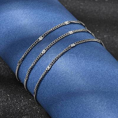 12Pcs 1.8MM 304 Stainless Steel Textured Twisted Chain Necklaces for Men Women NJEW-H093-20P-03-1