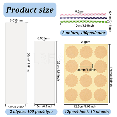DIY 300Pcs 3 Size OPP Cellophane Packaging Bag DIY-OC0010-27-1