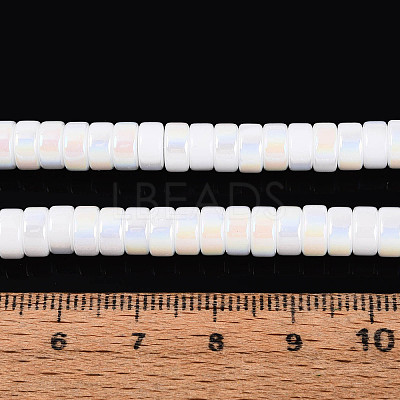 AB Color Plated Opaque Glass Beads Strands GLAA-T026-3x6mm-P10-1