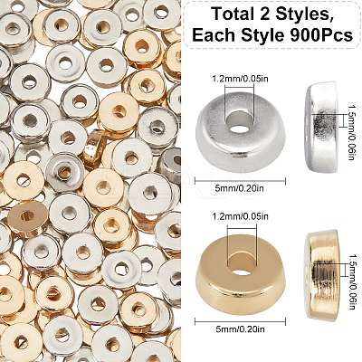 1800Pcs 2 Colors CCB Plastic Spacer Beads CCB-SC0001-08-1