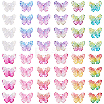 72Pcs 12 Colors UV Plating Transparent Acrylic Pendants OACR-TA0003-86-1