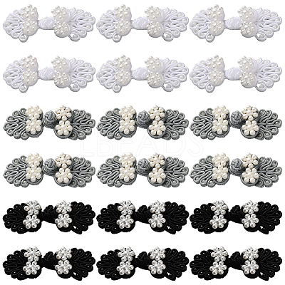 30Pcs 3 Colors Handmade Chinese Frogs Knots Buttons Sets AJEW-CY0001-48-1