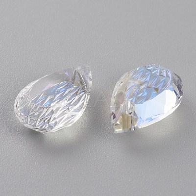 Embossed Glass Rhinestone Pendants GLAA-J101-05A-001MO-1