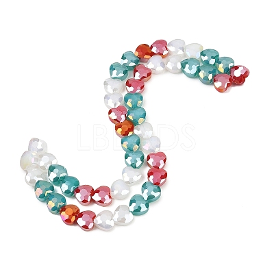 Electroplate Transparent Glass Beads Strands GL-CBADAFE-01H-1