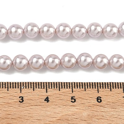 Electroplated Shell Pearl Beads Strands BSHE-G041-6mm-06-1