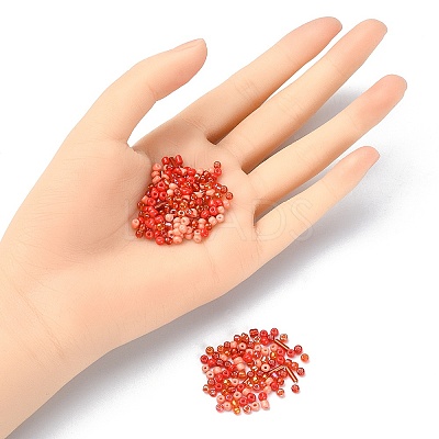 Opaque & Transparent Inside Colours Glass Seed Beads SEED-YW0002-17B-1