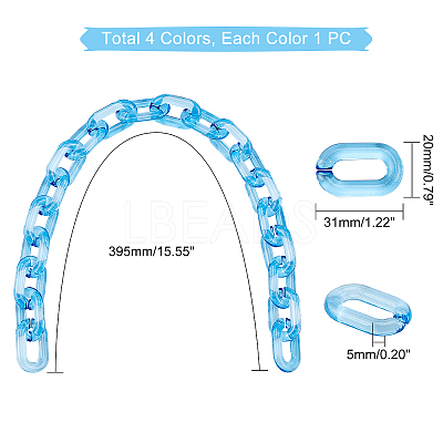 4Pcs 4 Colors Acrylic Cross Chains FIND-WR0002-27A-1