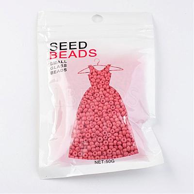 8/0 3mm Baking Paint Glass Seed Beads Loose Spacer Beads X-SEED-S002-K16-1