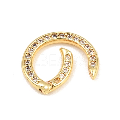 Brass Micro Pave Clear Cubic Zirconia Snap Clasps KK-CBA78C7-02G-1