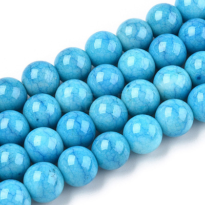 Ombre Effect Dyed Crackle Glass Beads X1-GLAA-T031-10mm-01Z-1