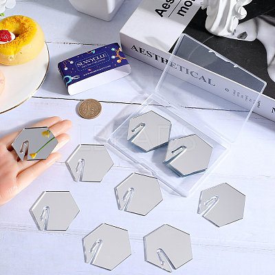 Acrylic Mirror Wine Glass Charms AJEW-SC0002-53C-02-1