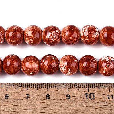 Baking Paint Glass Beads Strands DGLA-N016-10mm-06-1