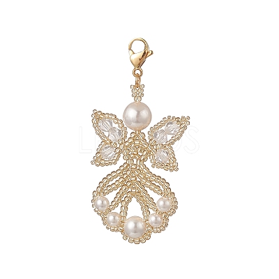 Angel Glass Pendants Decorations HJEW-MZ00006-1