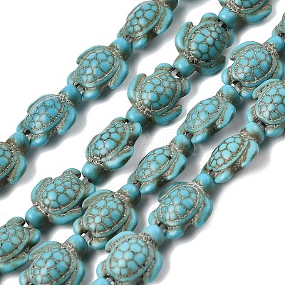 Synthetic Turquoise Beads Strands G-E456-35D-8x10mm-1