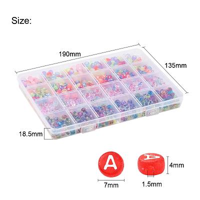 1200Pcs 4 Style Transparent Acrylic Beads TACR-YW0001-25-1