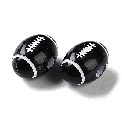 Spray Printed Opaque Acrylic European Beads SACR-P031-28B-03-1