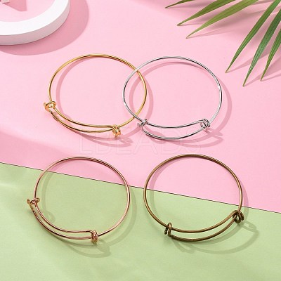 10Pcs 5 Color Adjustable Brass Expandable Bangle Making BJEW-LS0001-02-1