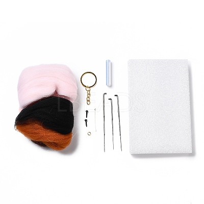 Elegant Woman DIY Keychain Needle Felting Kit LS-DIY-I098-04-1