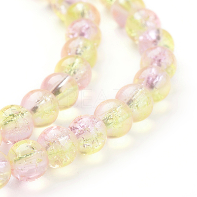 Spray Painted Crackle Glass Beads Strands X-CCG-Q002-6mm-03-1