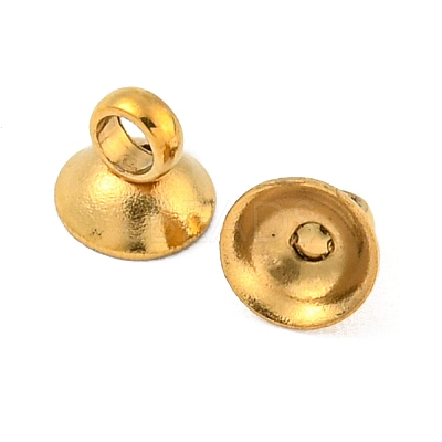 304 Stainless Steel Bead Cap Pendant Bails STAS-G224-24G-06-1