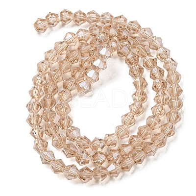 Transparent Electroplate Glass Beads Strands GLAA-F029-2mm-C12-1