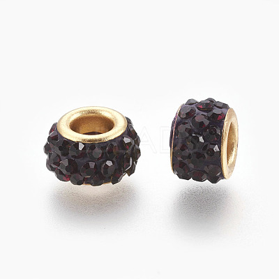 Handmade Polymer Clay European Beads CLAY-O002-01G-B-1