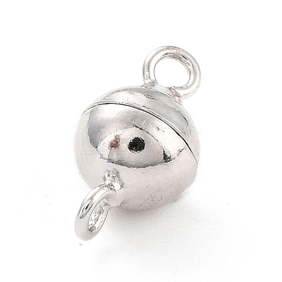 Anti-Tarnish Rhodium Plated 925 Sterling Silver Magnetic Clasps STER-A001-02B-P-1