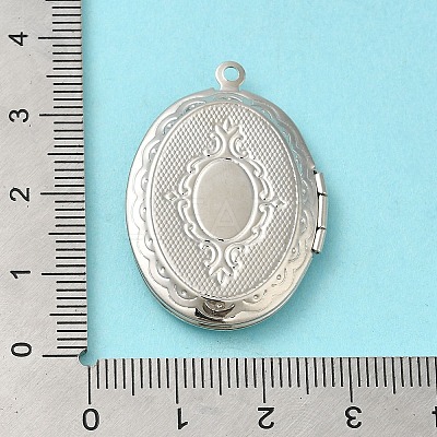 Rack Plating Brass Locket Pendants KK-K277-05P-1