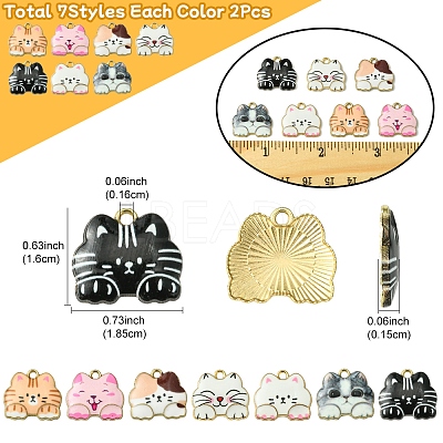 14Pcs 7 Colors Alloy Pendants FIND-FS0003-01-1