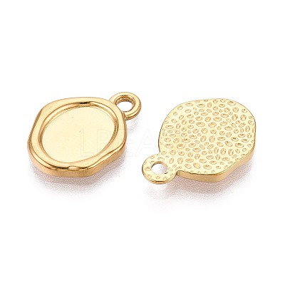 304 Stainless Steel Pendant Cabochon Settings STAS-T067-11G-1