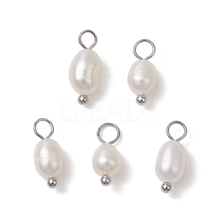 Natural Freshwater Pearl Potato Charms PALLOY-JF03202-02-1