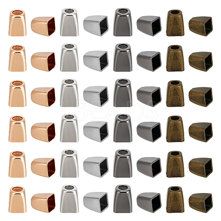 80Pcs 4 Colors Zinc Alloy Cord End BUTT-BC0001-16B-1