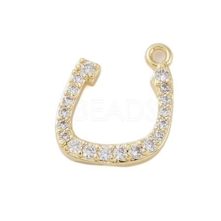 Rack Plating Brass Micro Pave Clear Cubic Zirconia Pendants KK-A224-03L-G-1