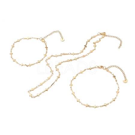 304 Stainless Steel Chain Necklace & Bracelets & Anklets Jewelry Sets SJEW-JS01183-1
