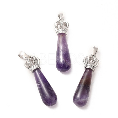 Natural Amethyst Pendants G-G976-01P-12-1