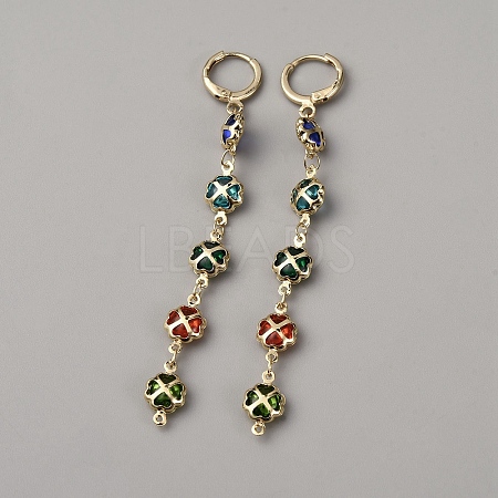 Brass Leverback Earrings EJEW-WH0004-209G-1