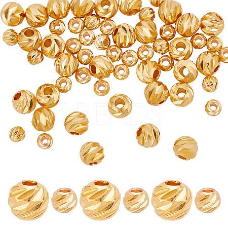 GOMAKERER 60Pcs 2 Style Brass Beads KK-GO0001-07-1