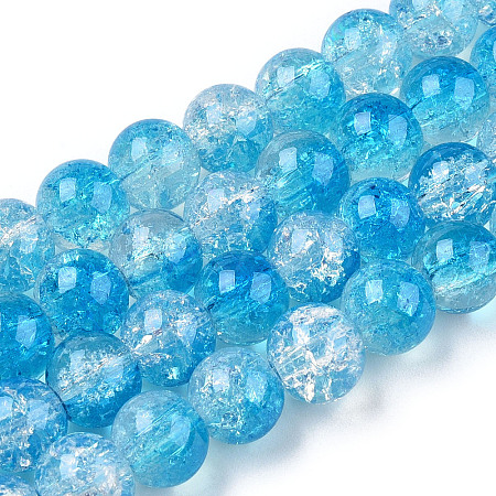 Transparent Crackle Baking Paint Glass Beads X1-DGLA-T003-01C-05-1