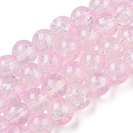 Transparent Crackle Baking Paint Glass Beads X1-DGLA-T003-01B-14-1