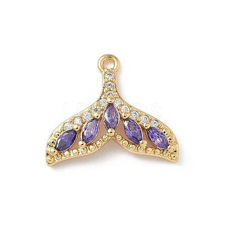 Brass Micro Pave Cubic Zirconia Pendants KK-Z136-45G-03-1