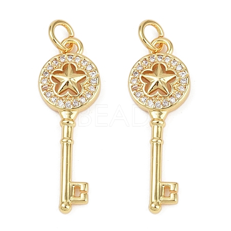 Brass Micro Pave Clear Cubic Zirconia Pendants KK-L231-12G-01-1